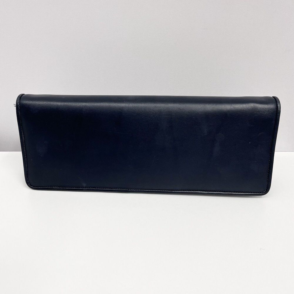 Vintage Salvatore Ferragamo Leather‎ Shoulder Bag or Clutch Navy Blue Rectangle - Picture 7 of 15